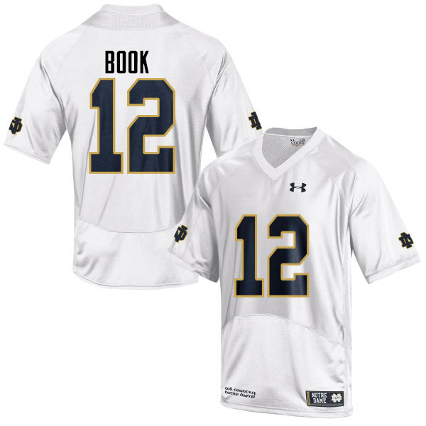 Men's NCAA Notre Dame Fighting Irish #12 Ian Book Stitched College Under Armour Authentic White Football Jersey KT10K80KV